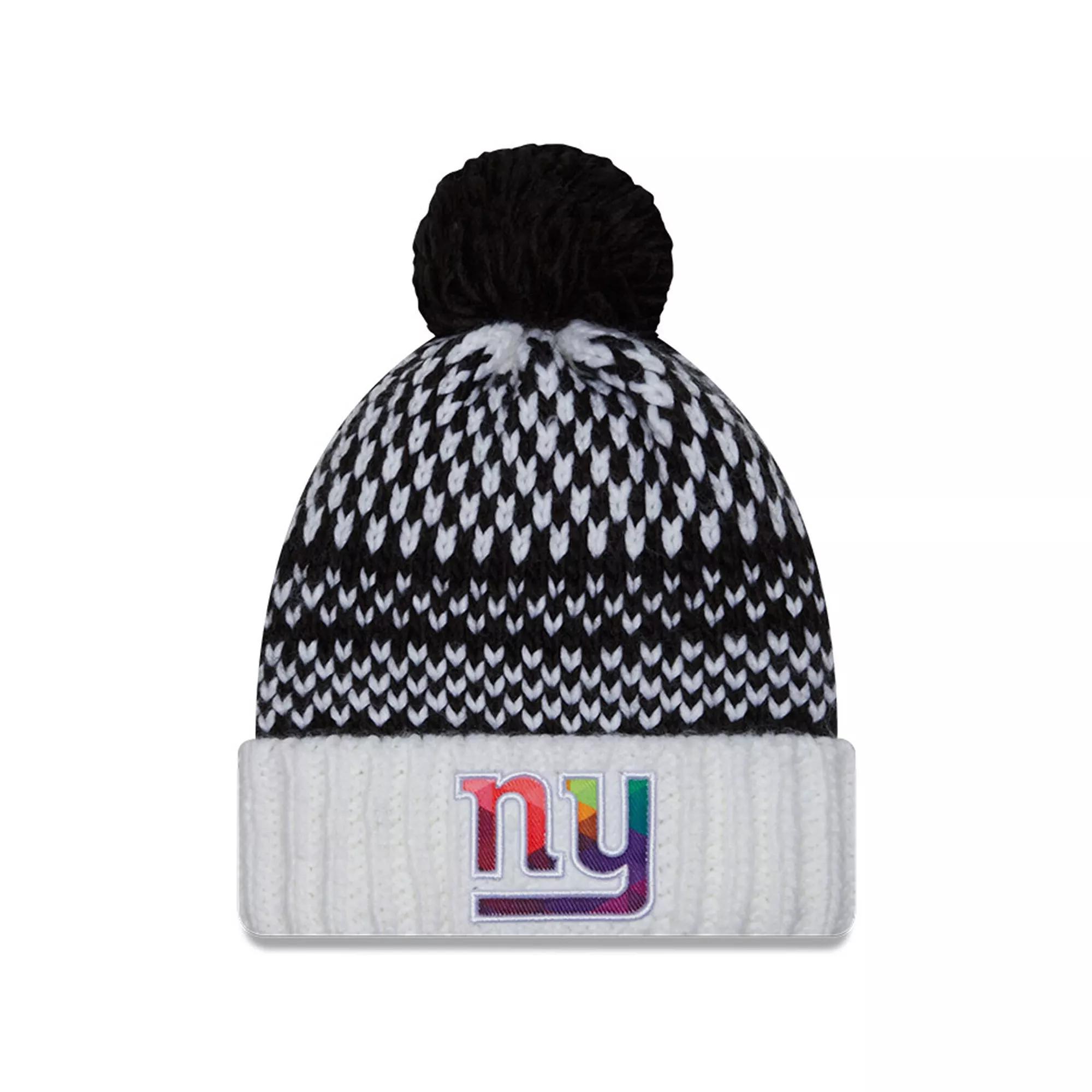 Womens New Era /White New York Giants 2023 NFL Crucial Catch Cuffed Pom Knit Hat Product Image