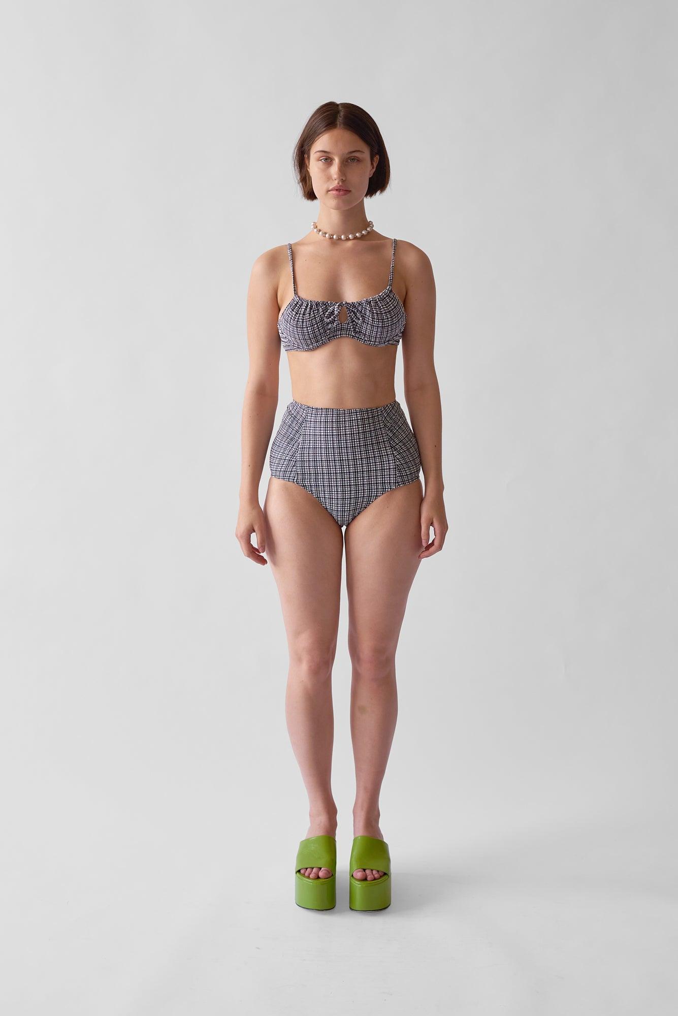 Neve Bikini Bottom - Graphic Gingham Product Image