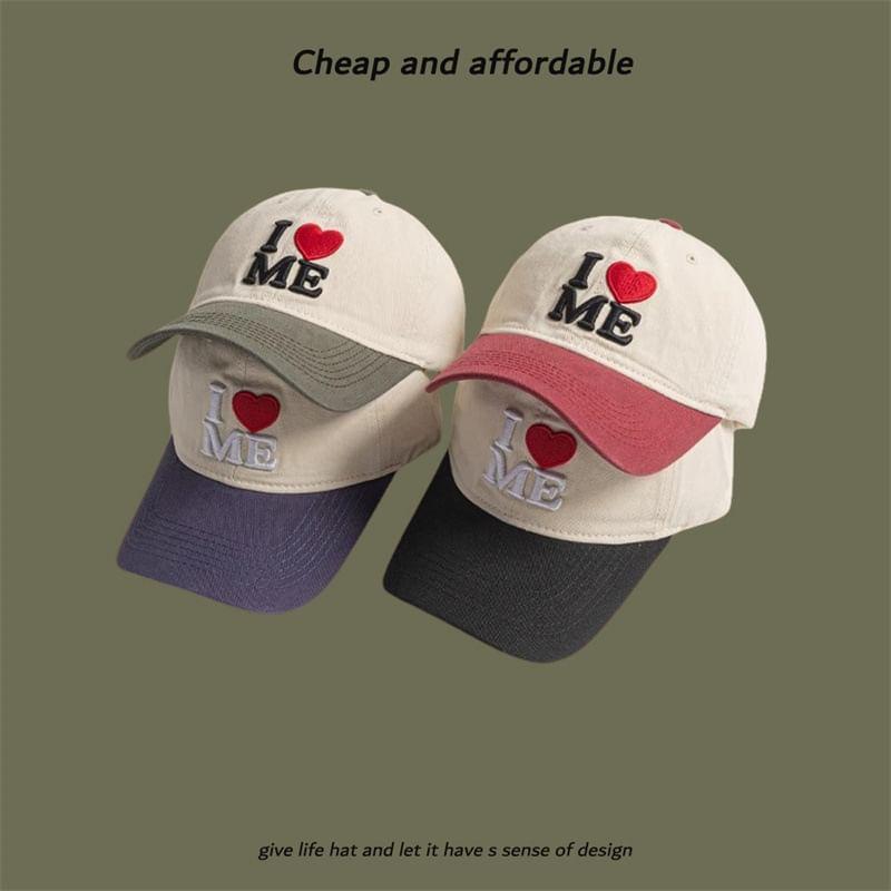 Heart Embroidered Two-Tone Cap Product Image