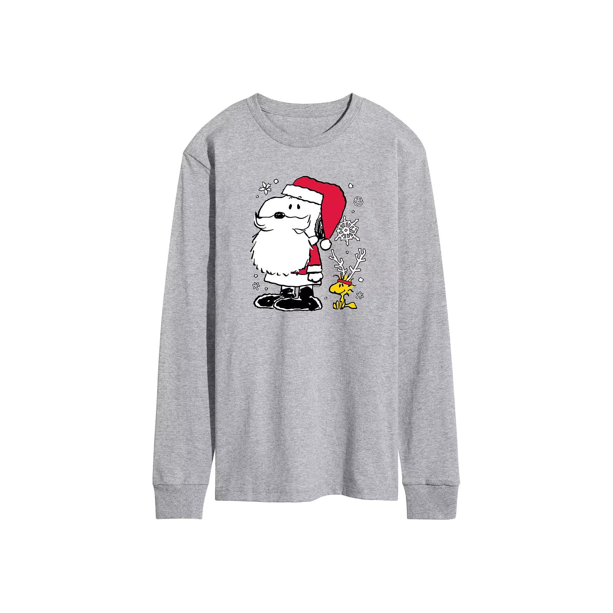 Mens Peanuts Snoopy Santa Reindeer Long Sleeve Tee Product Image