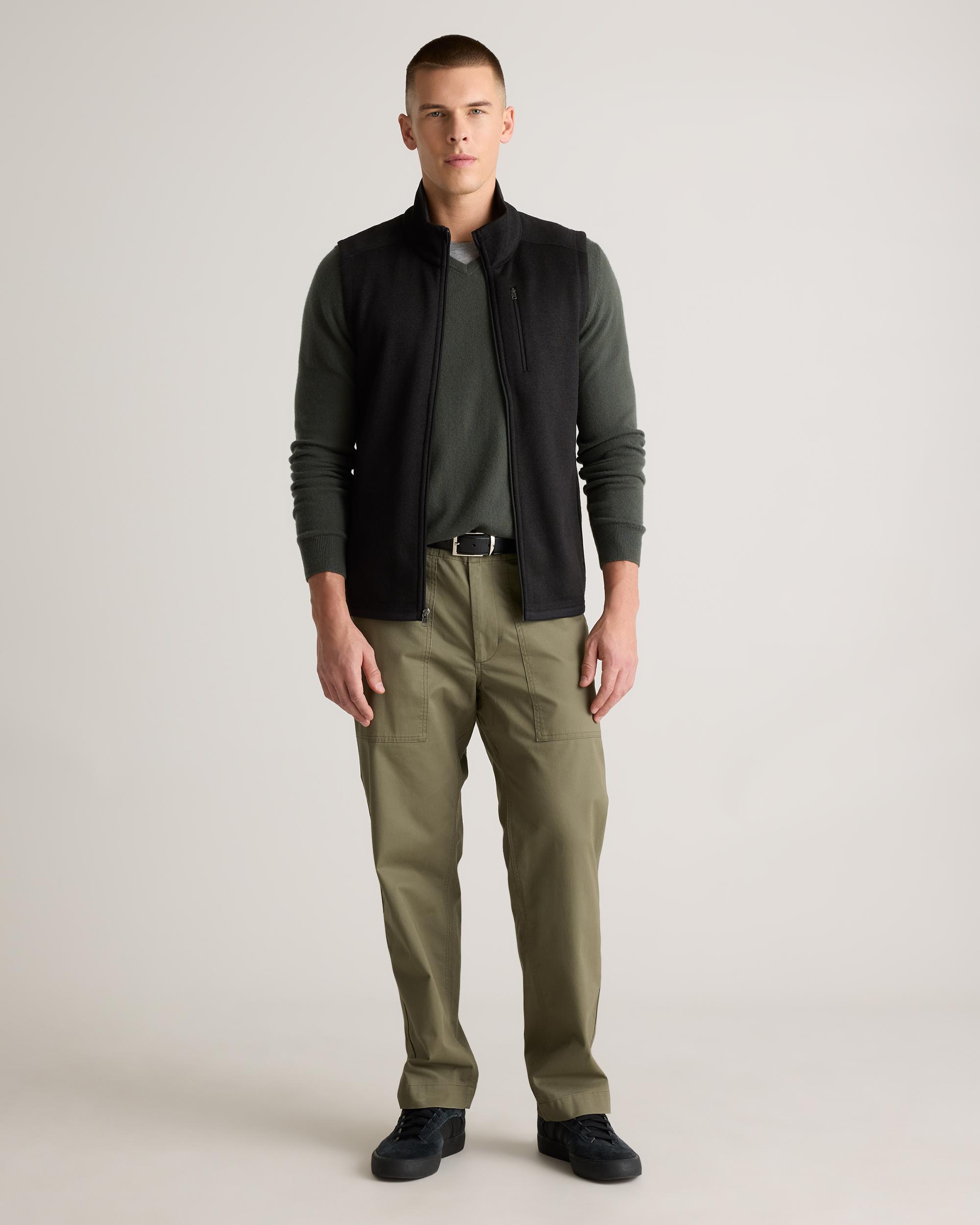 Quince | Men's Sweater-Knit Fleece Full-Zip Vest Size XL, Recycled Polyester Product Image