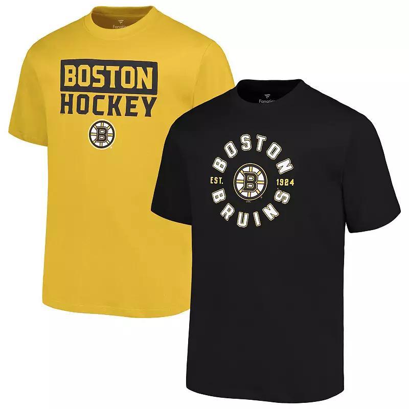 Men's Fanatics Boston Bruins Big & Tall 2-Pack T-Shirt Set, Size: 5XLT, Black Product Image