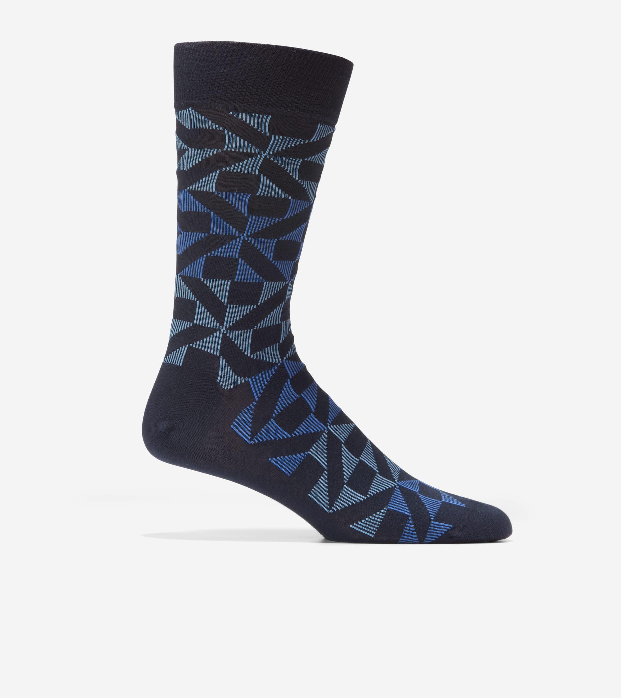 Men's Stripe Crew Socks With Dots Product Image