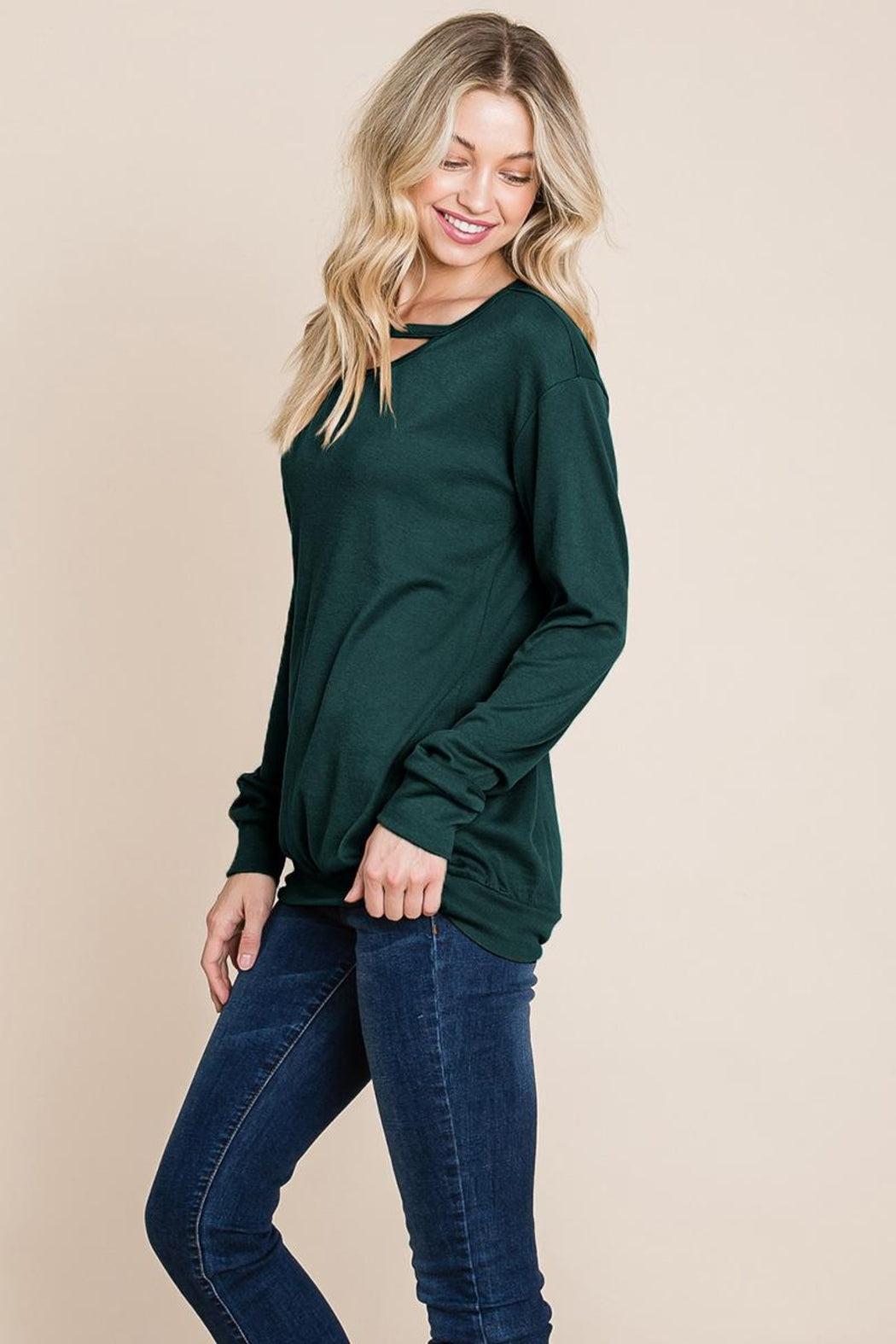 Cut Out Knit Sweatshirts Tops Product Image