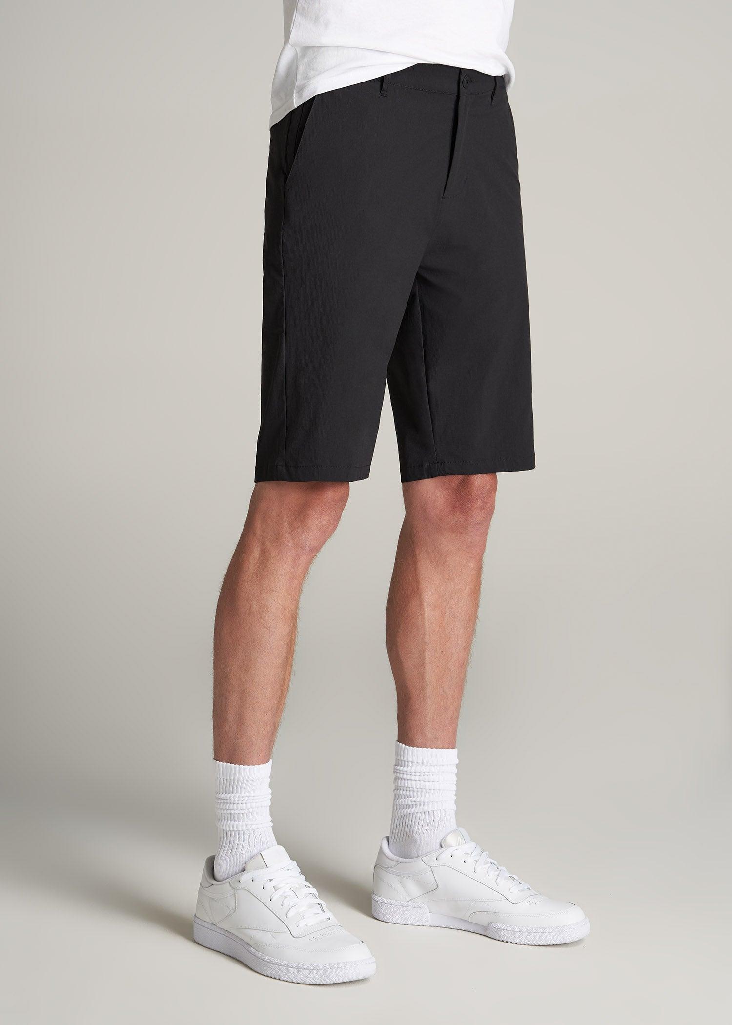 Premium Hybrid Shorts for Tall Men in Black Product Image