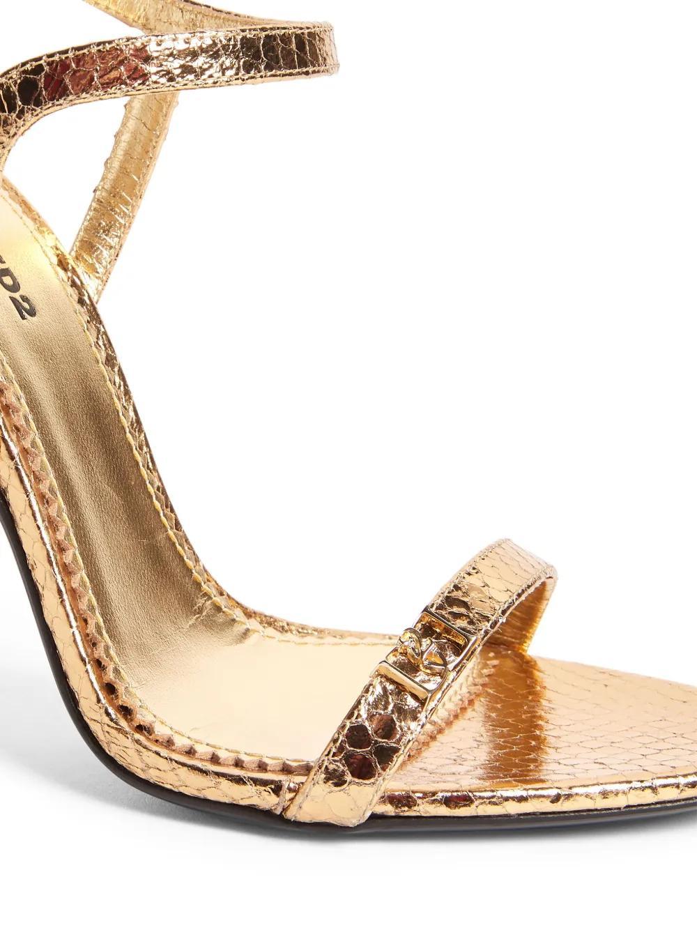 metallic-finish leather sandals  Product Image