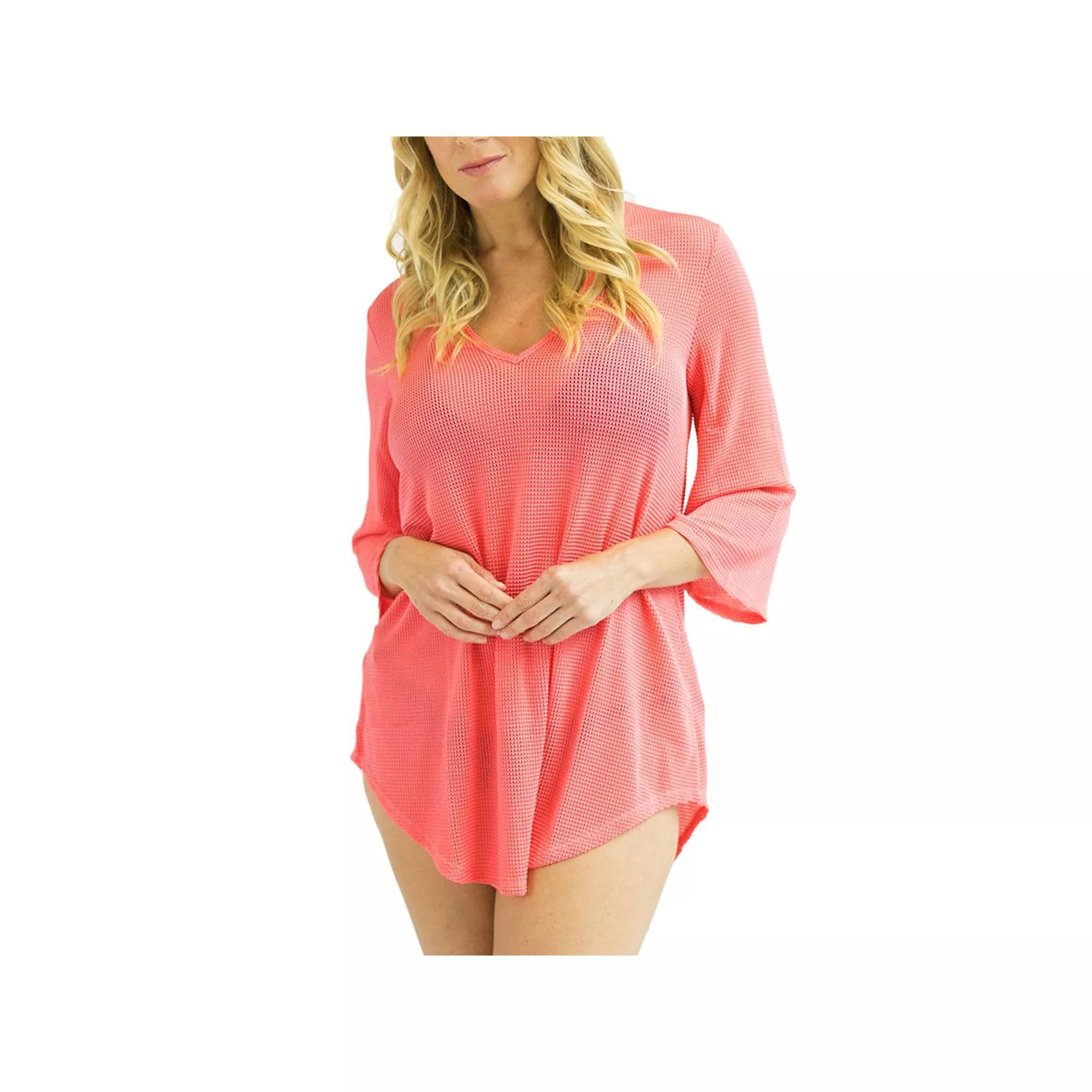 Women's Jordan Taylor Sheer Swim Cover-Up, Size: Medium, Pink Product Image