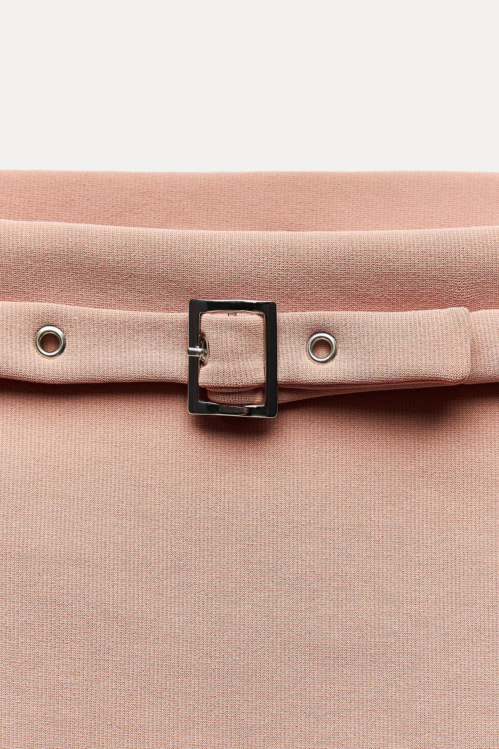 STRETCH CONTOURING SKIRT WITH BELT Product Image