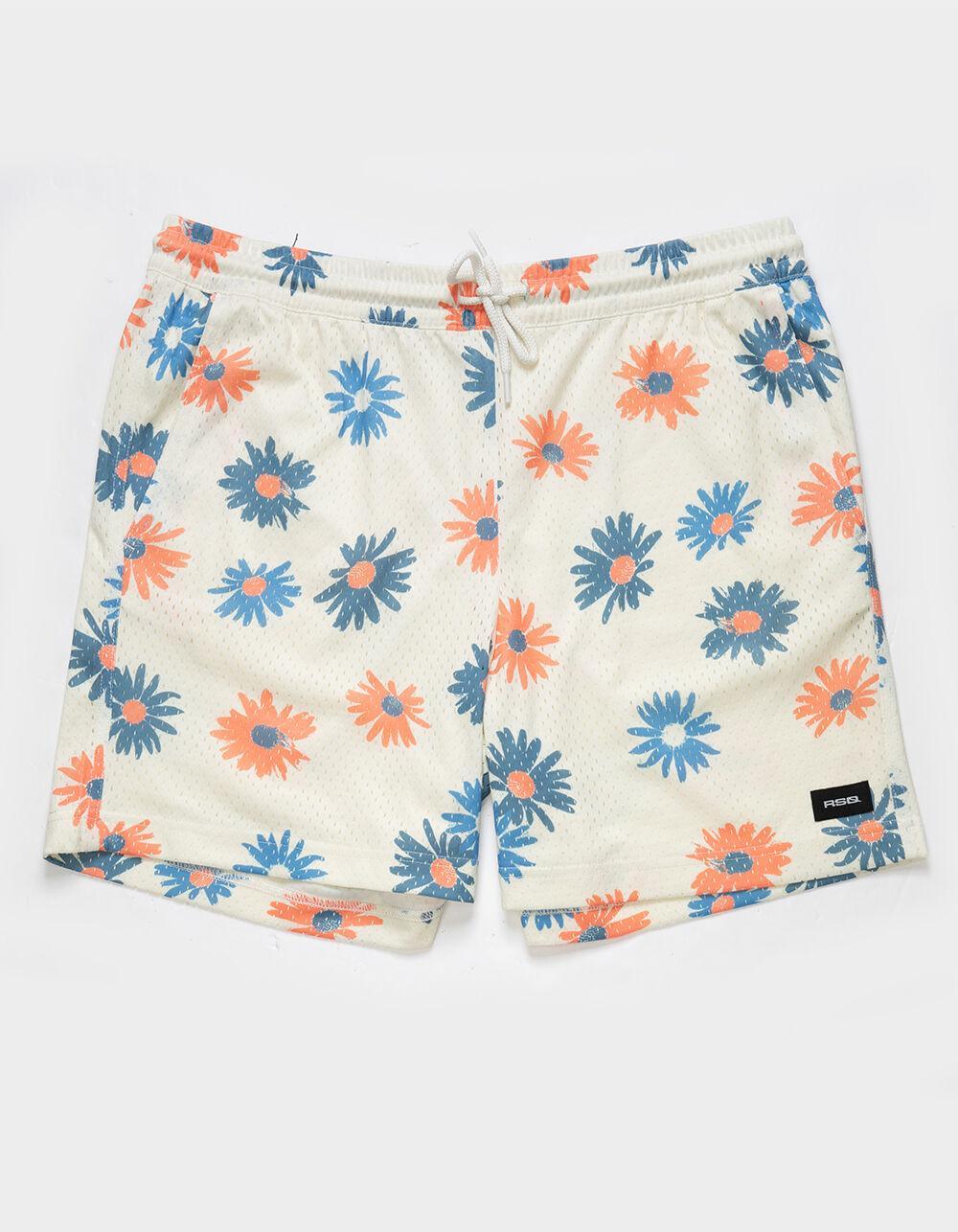 RSQ Mens 6" Mesh Shorts - Cream Combo Product Image