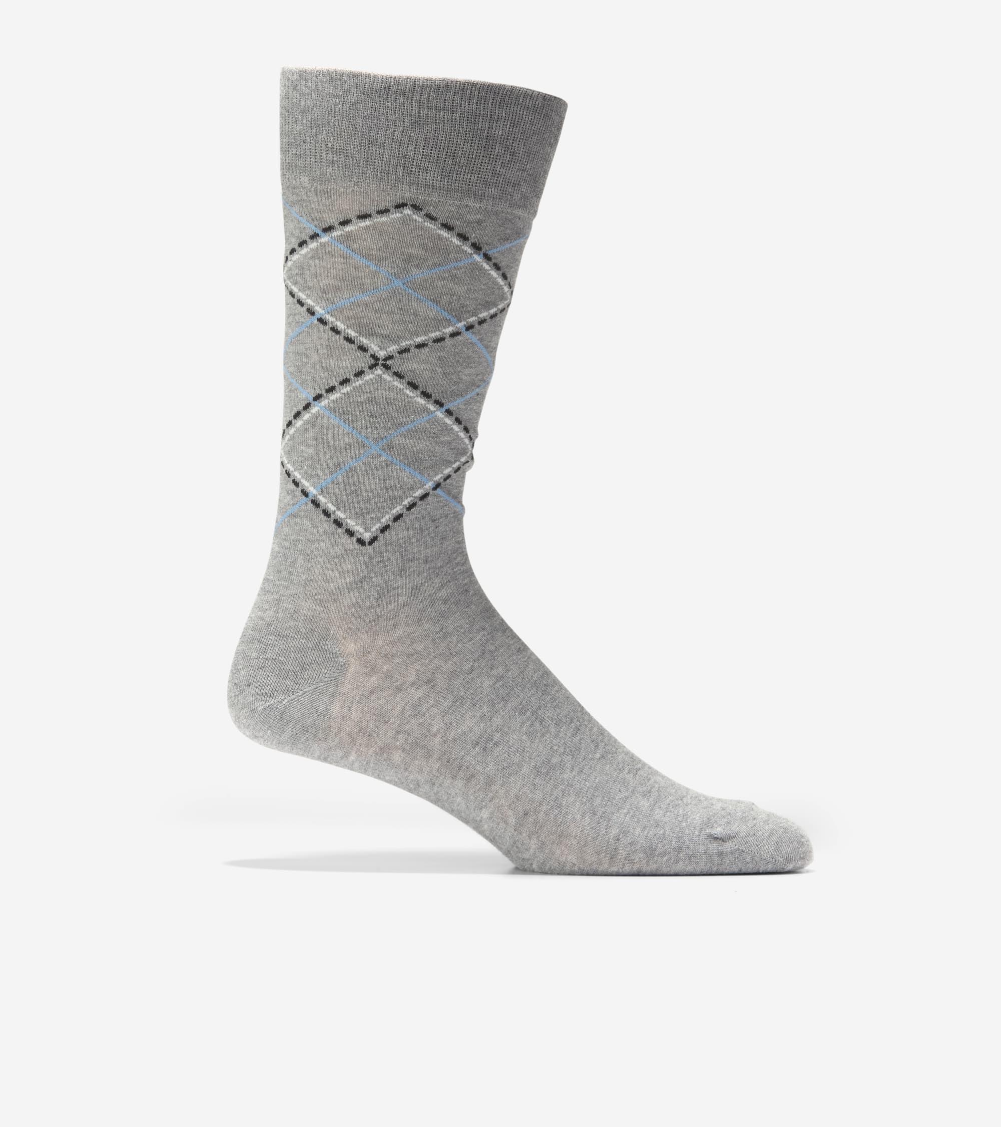 Men's Multi Color Abstract Line Print Dress Crew Socks Product Image
