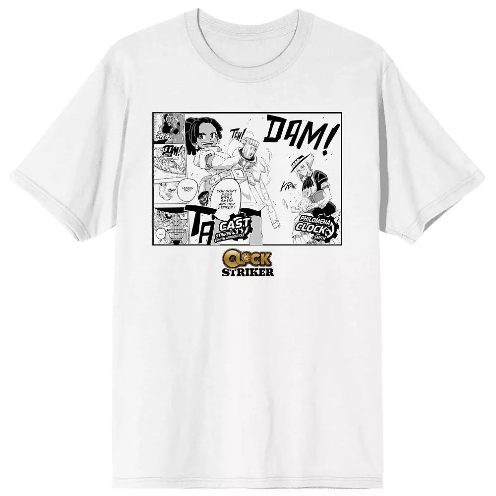 Men's Clock Striker Manga Page Graphic Tee, Size: XL, White Product Image