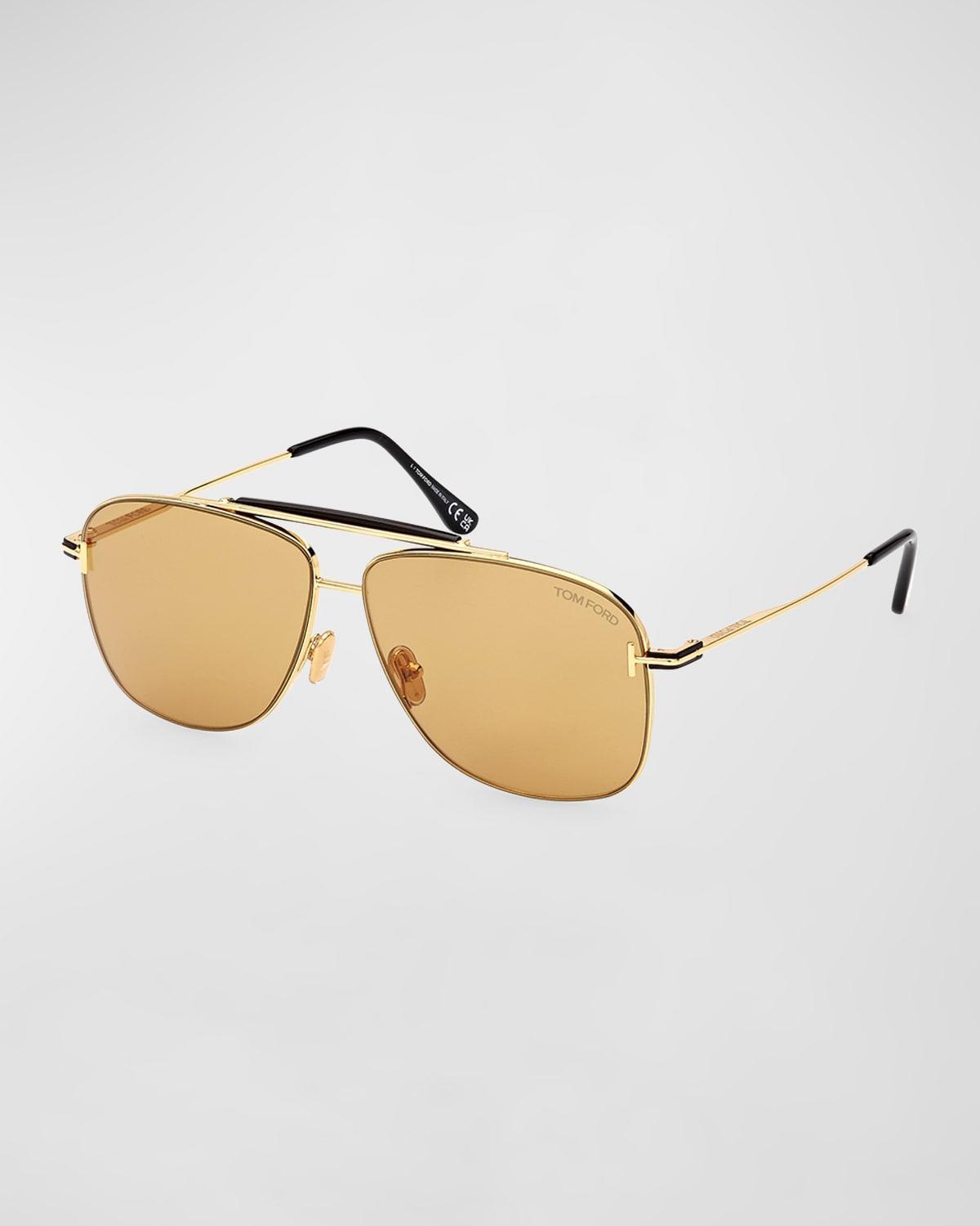 Mens Jaden T Logo Metal Aviator Sunglasses Product Image