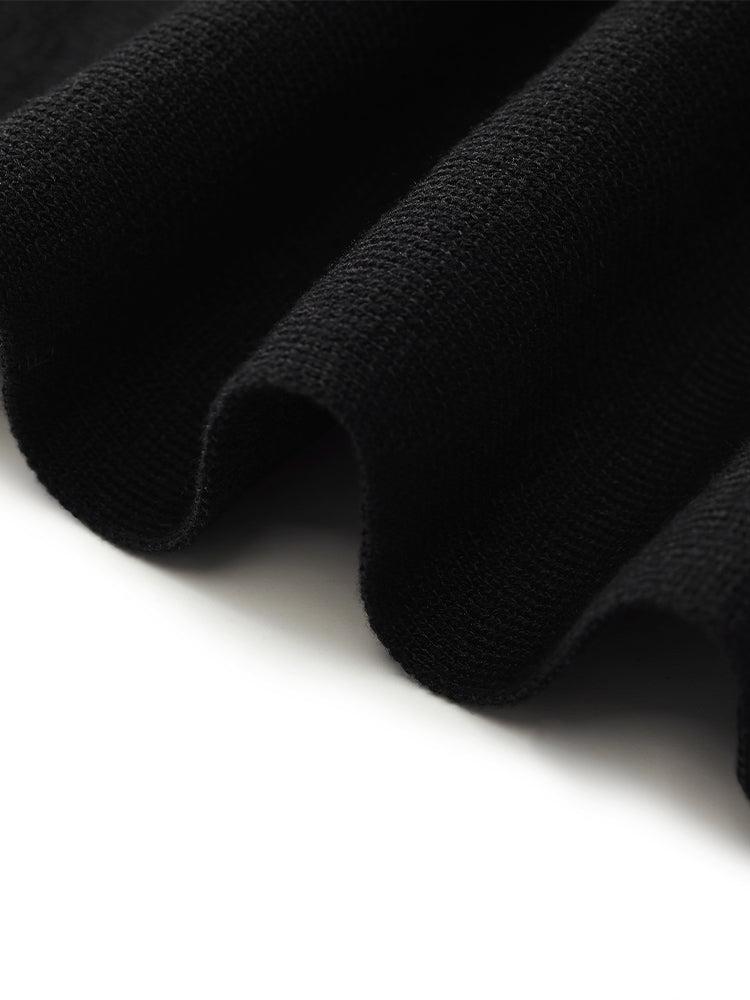Contrast V-Neck Slim Knitted Women Midi Dress Product Image