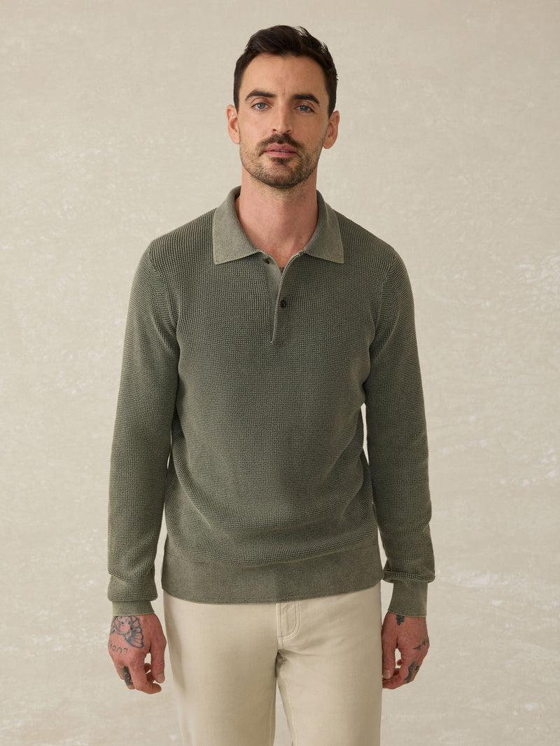 Sunwashed Sweater Polo - Pine Ridge Product Image