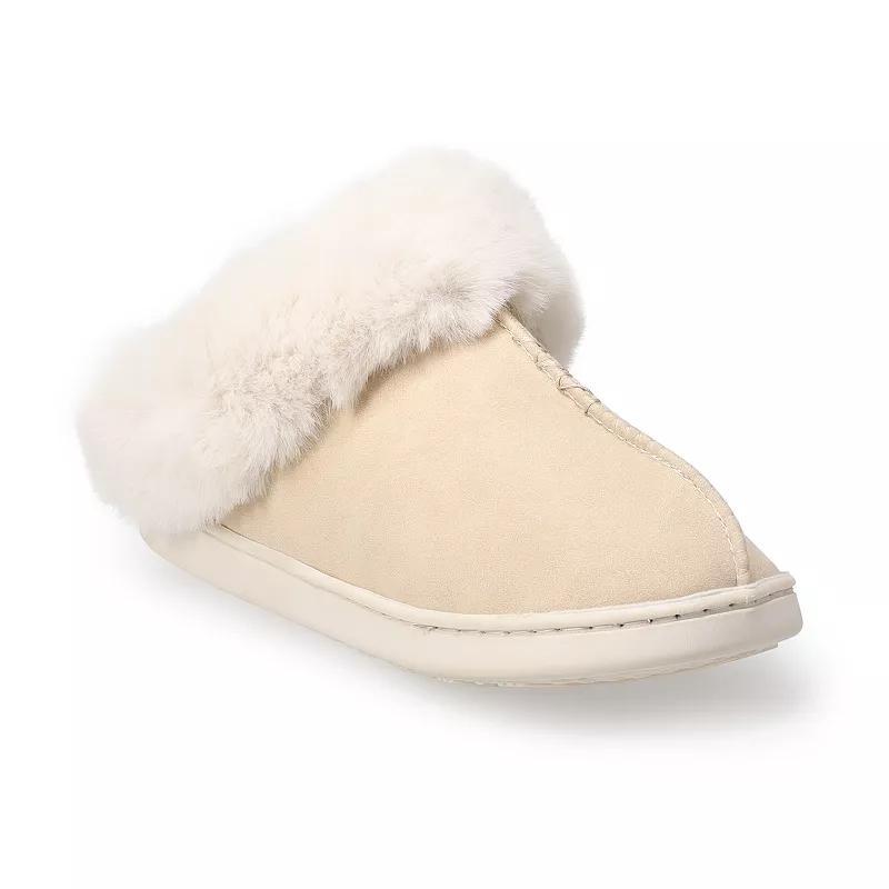 LC Lauren Conrad Allis Faux Fur Cuff Clog Women's Slippers, Size: Medium, Black Product Image
