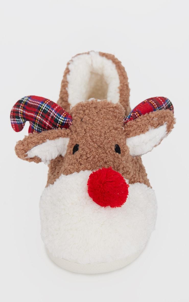 Brown 3D Reindeer Slippers Product Image