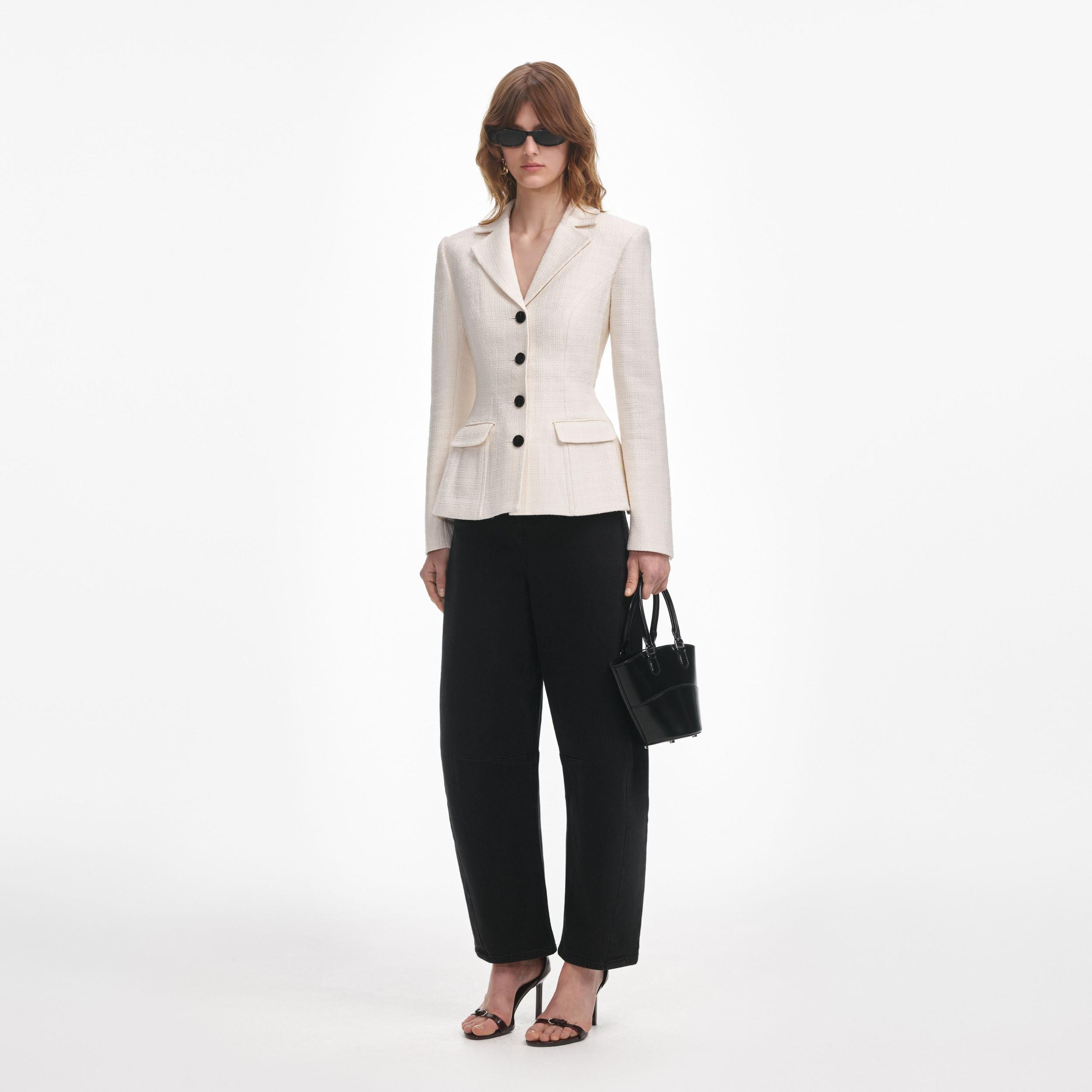 Cream Boucle Jacket Product Image