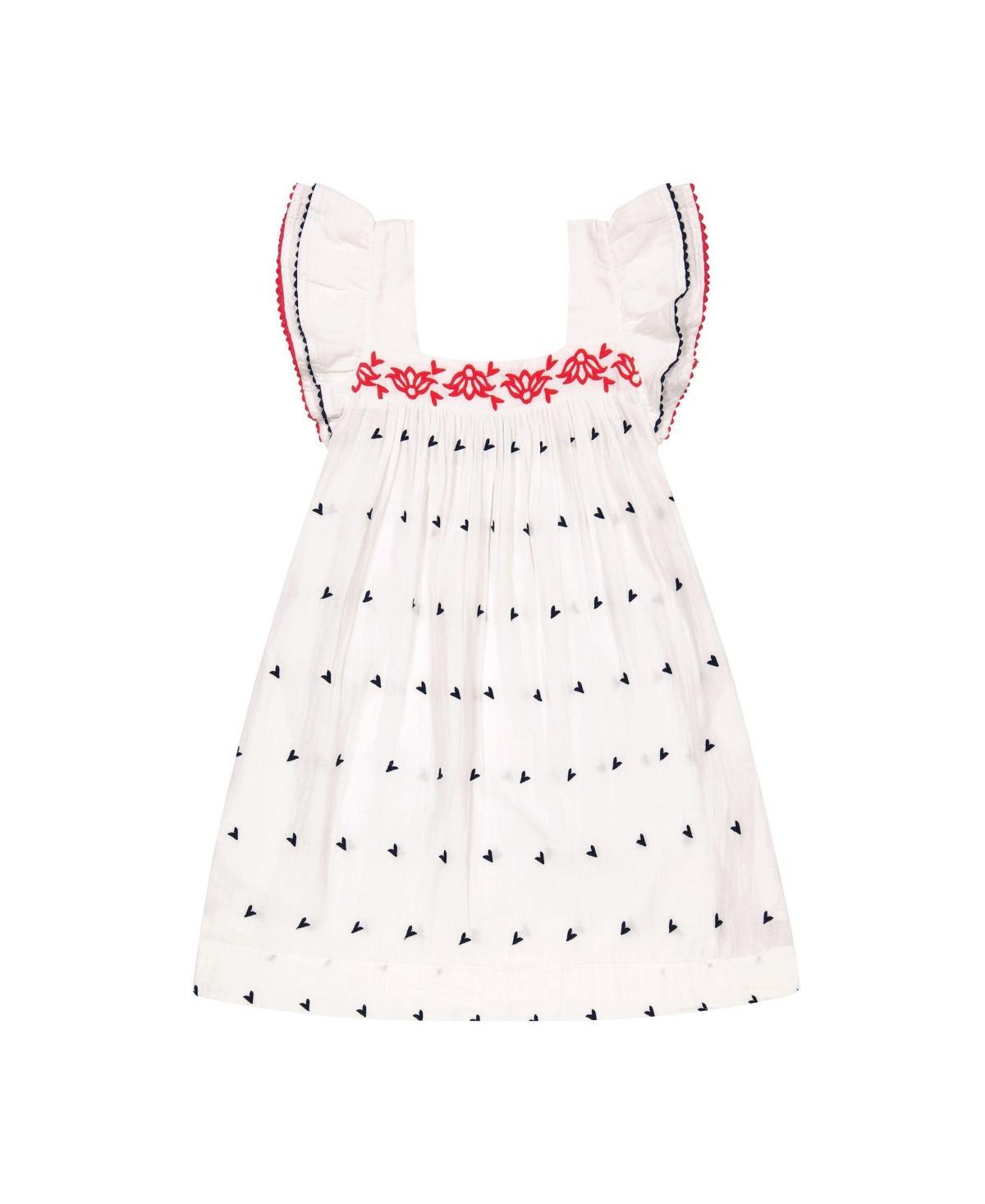 Mer St. Barth Womens Mini Sandrine Dress Red White Navy Embroidery Product Image