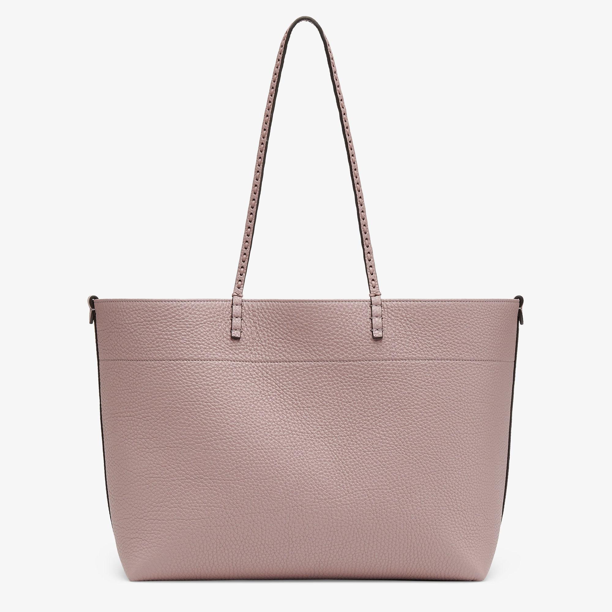 Medium RollMauve pink Selleria shopper with 218 hand-sewn topstitches Product Image
