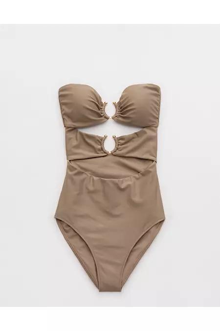 Aerie Bandeau Cut Out One Piece Swimsuit Women's Product Image