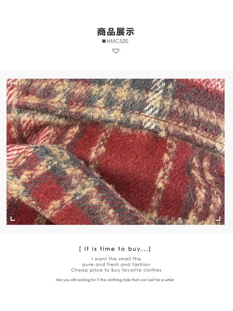 Oversized Plaid Wool Shacket Product Image