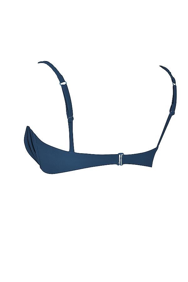 Athens  deep blue gathered high leg bikini bottom Product Image