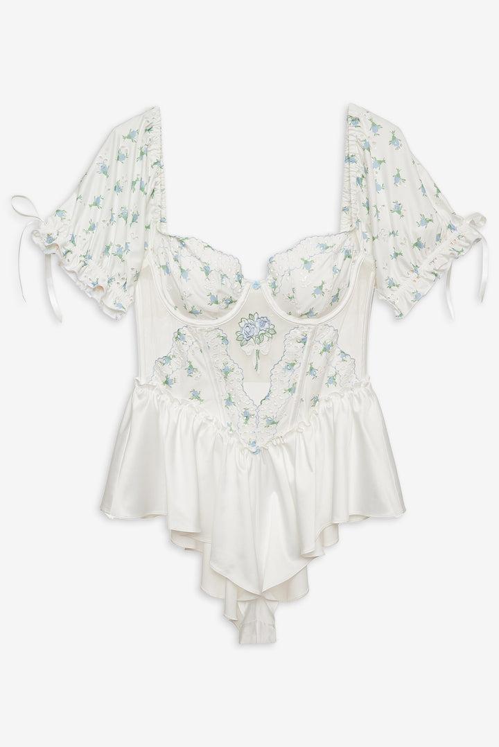 Budding Blossom Sleep Romper — Blue Product Image