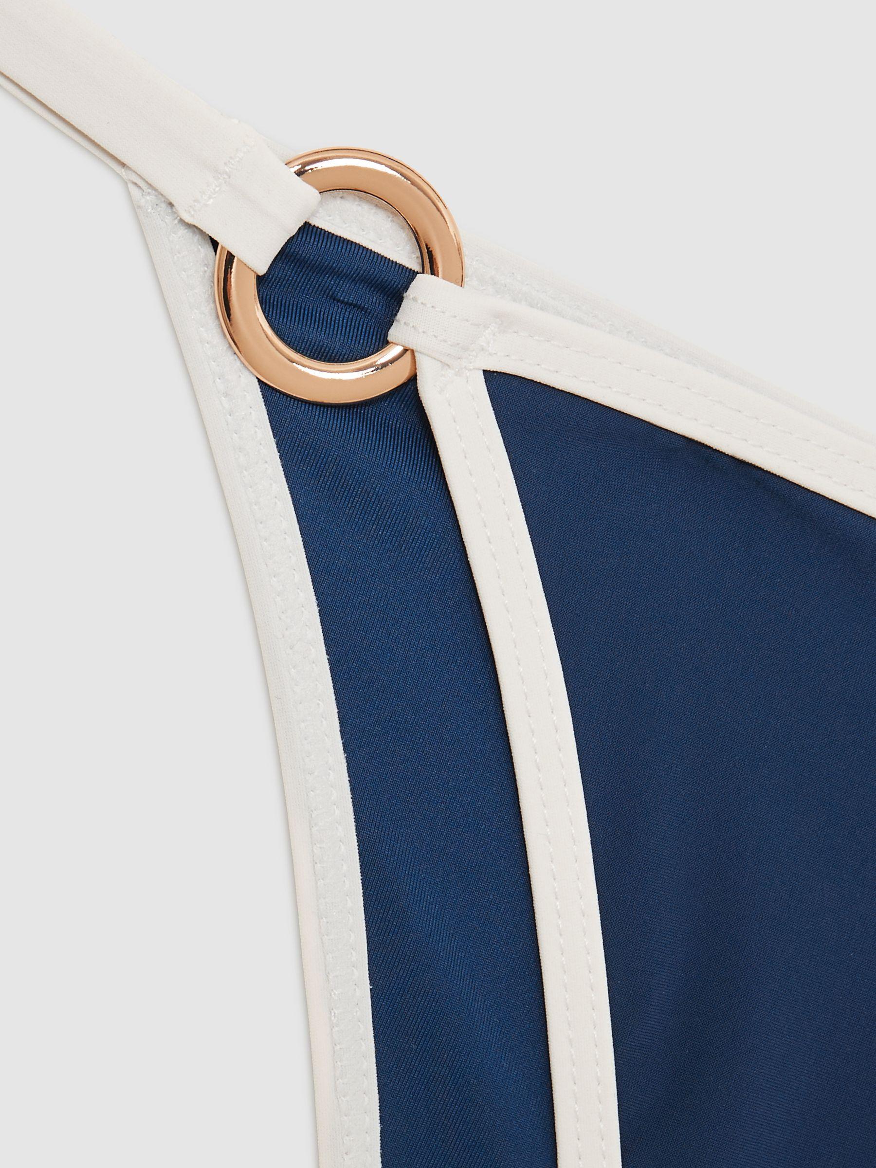Contrast-Trim Bikini Bottoms in Blue/White Product Image