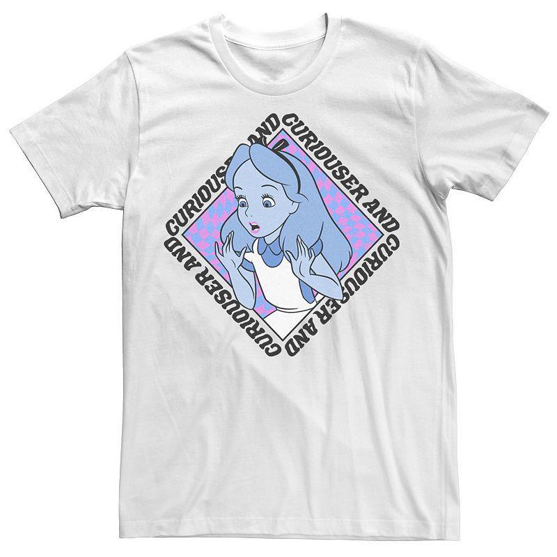 Big & Tall Disney Alice In Wonderland "Curiouser And Curiouser" Tee, Men's, Size: 4XL, White Product Image