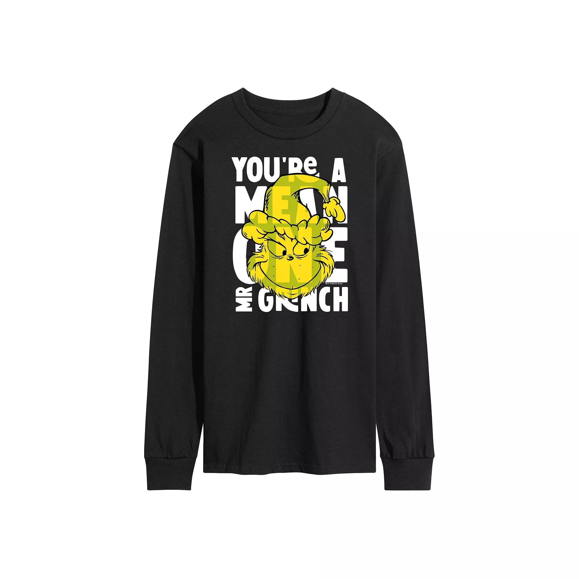 Mens Dr. Seuss Grinch Youre A Mean One Long Sleeve Tee Product Image