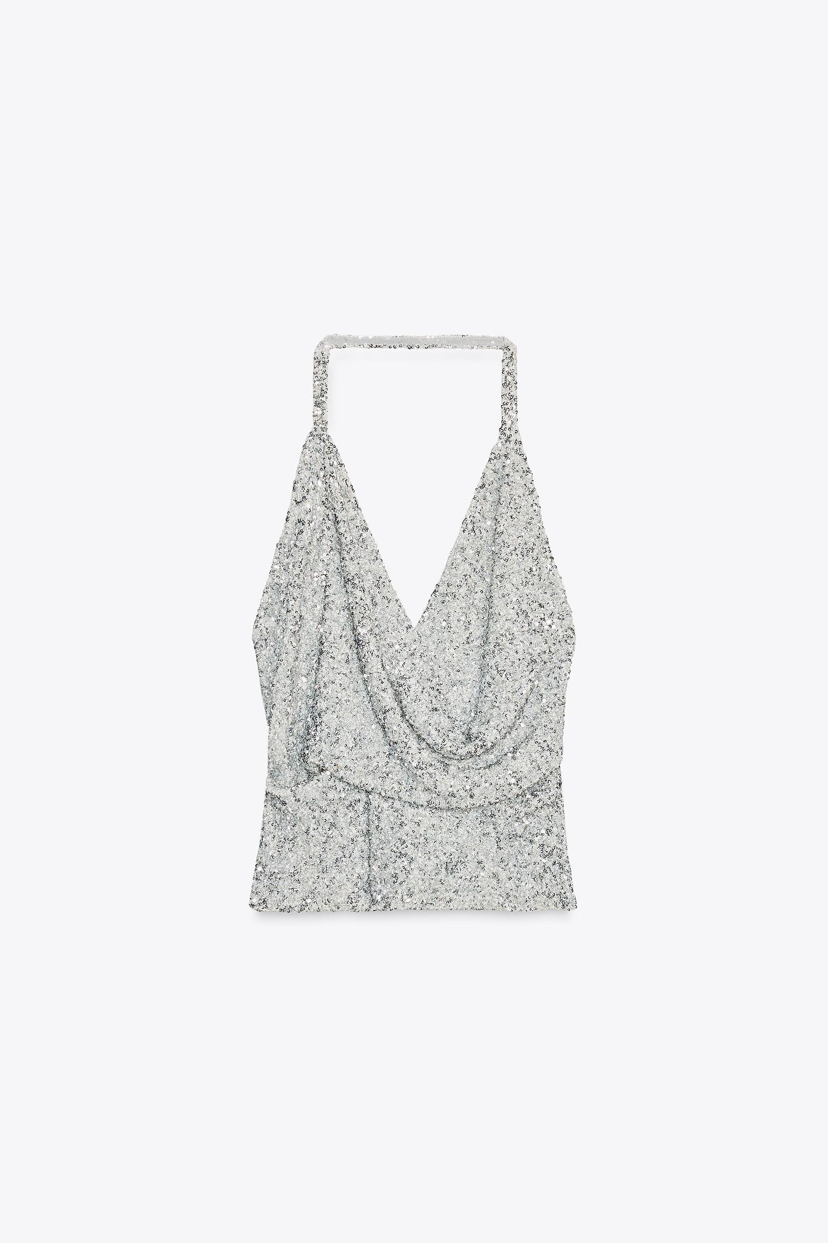 RUCHED SEQUIN TOP Product Image