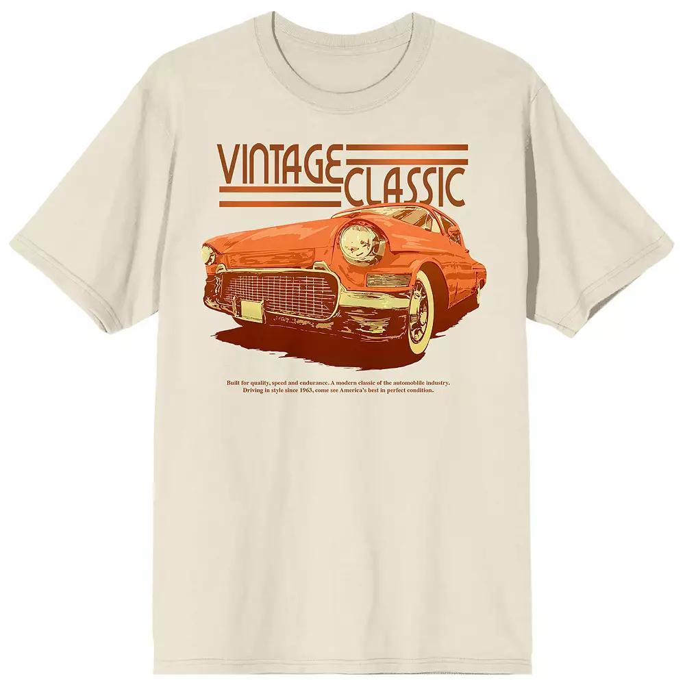 Men's Car Fanatic Orange Vintage Car Tee, Size: XXL, Beige Product Image