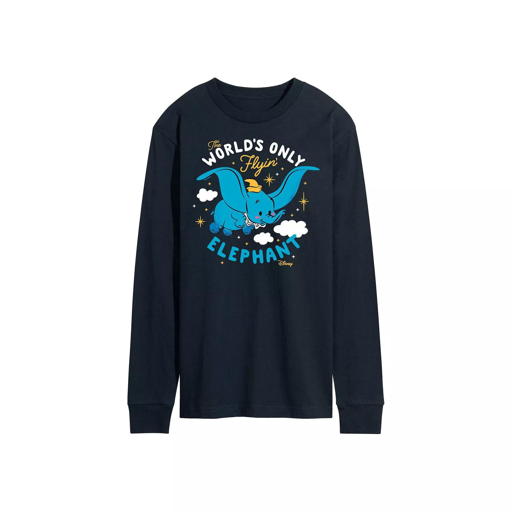 Disneys Dumbo Mens Flying Elephant Graphic Tee Blue Product Image
