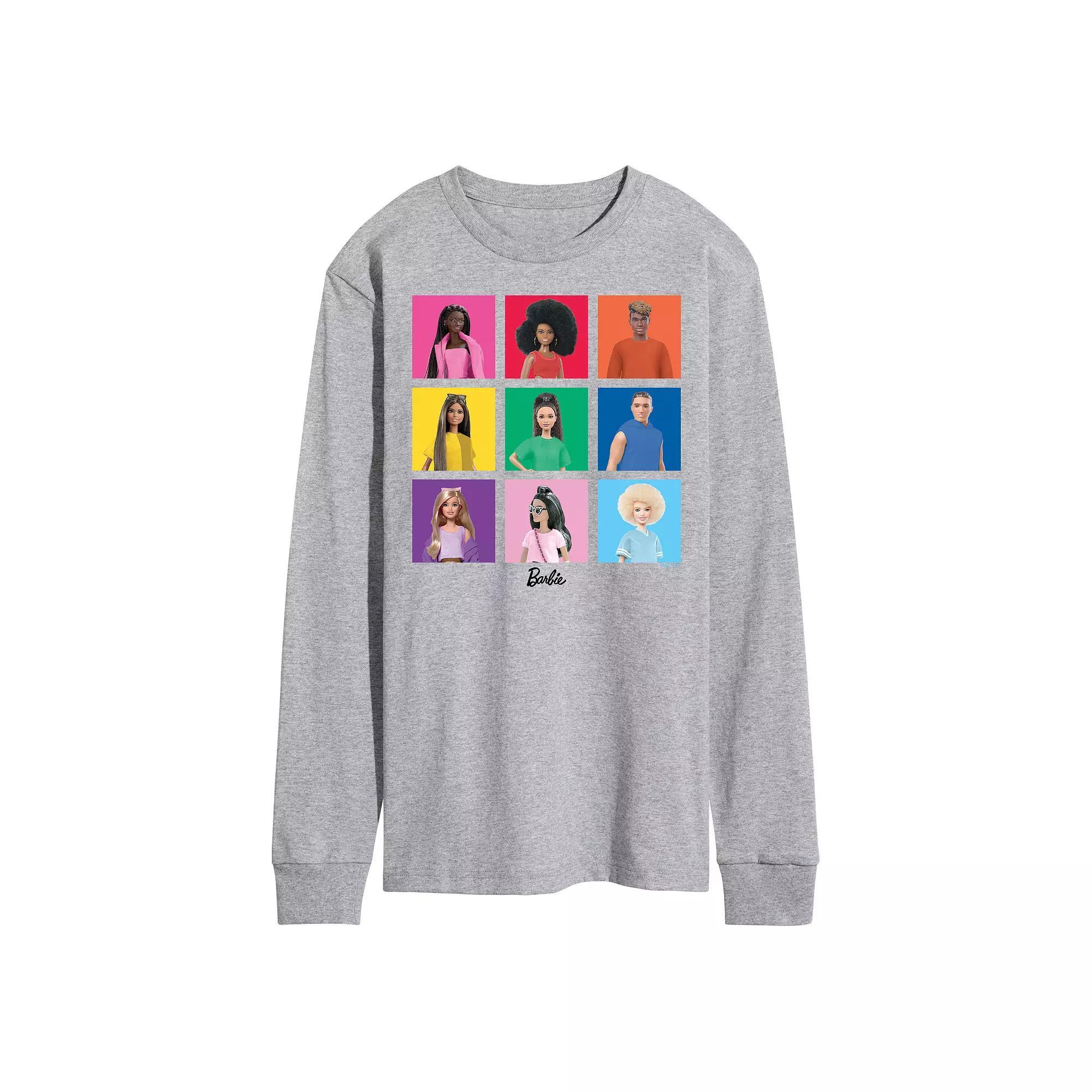 Mens Barbie Pride Squares Long Sleeve Graphic Tee Product Image