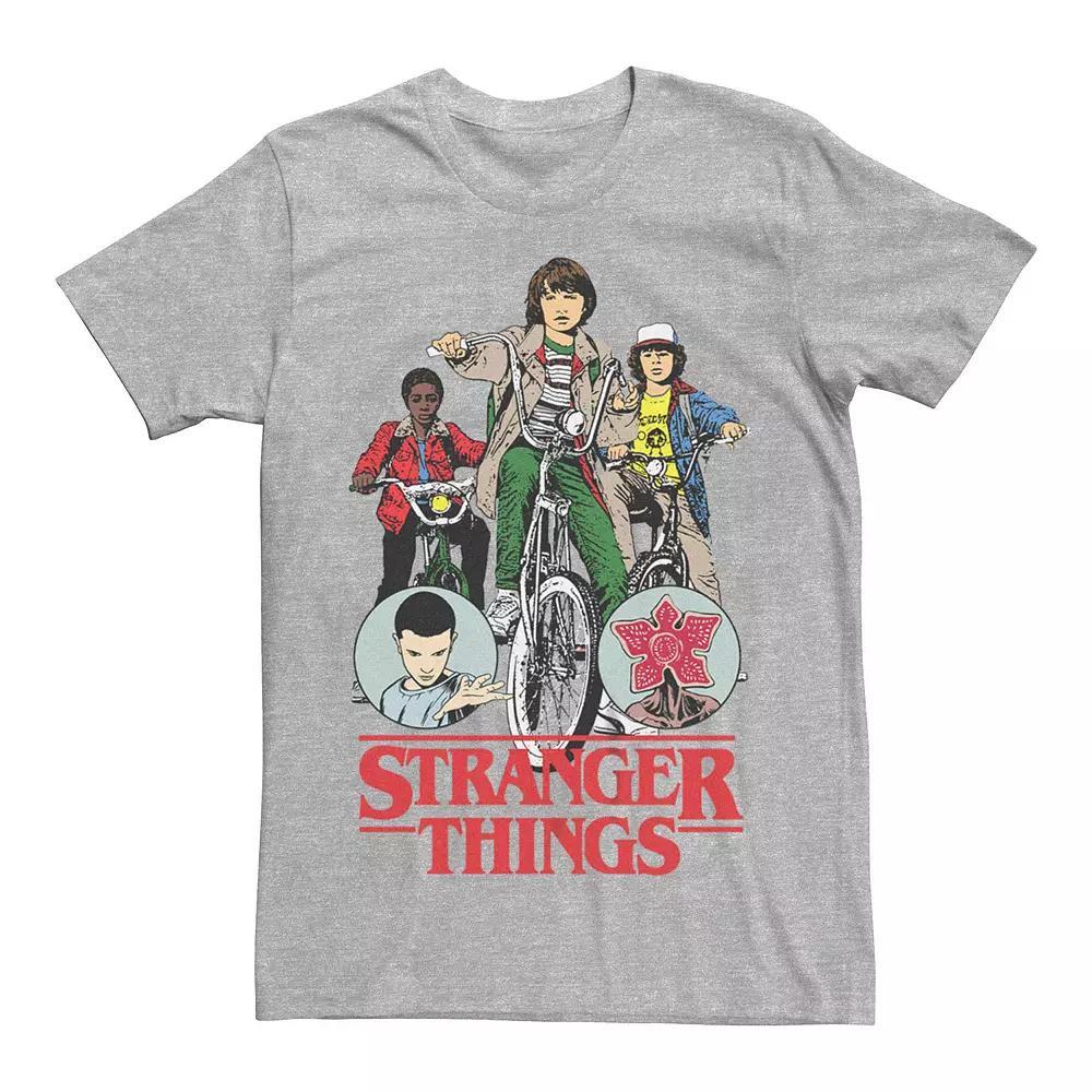 Men's Stranger Things Cartoon Style Poster Graphic Tee, Size: Small, Athletic Grey Product Image