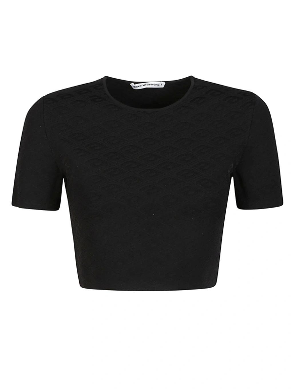 ALEXANDER WANG T Skewed Logo T-shirt In Black Product Image