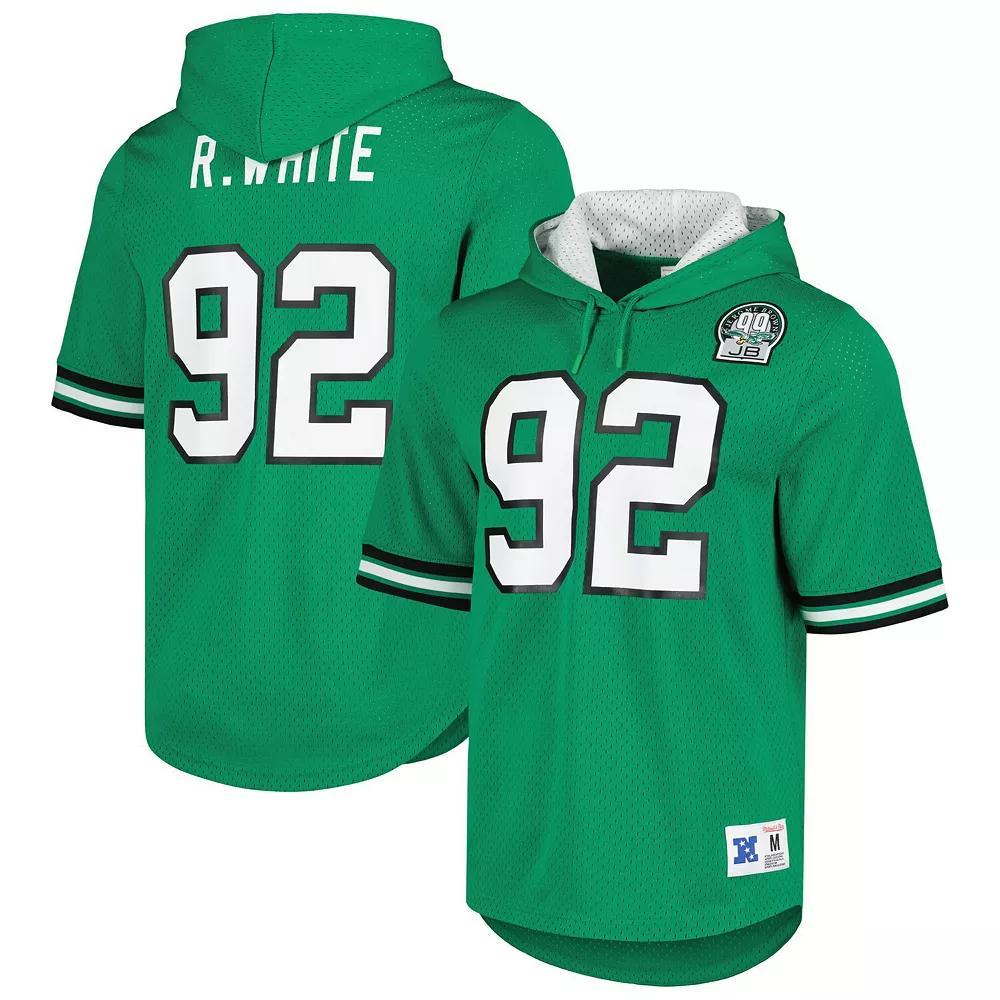 Men's Mitchell & Ness Reggie White Kelly Green Philadelphia Eagles Retired Player Name & Number Mesh Hoodie T-Shirt, Size: Small Product Image
