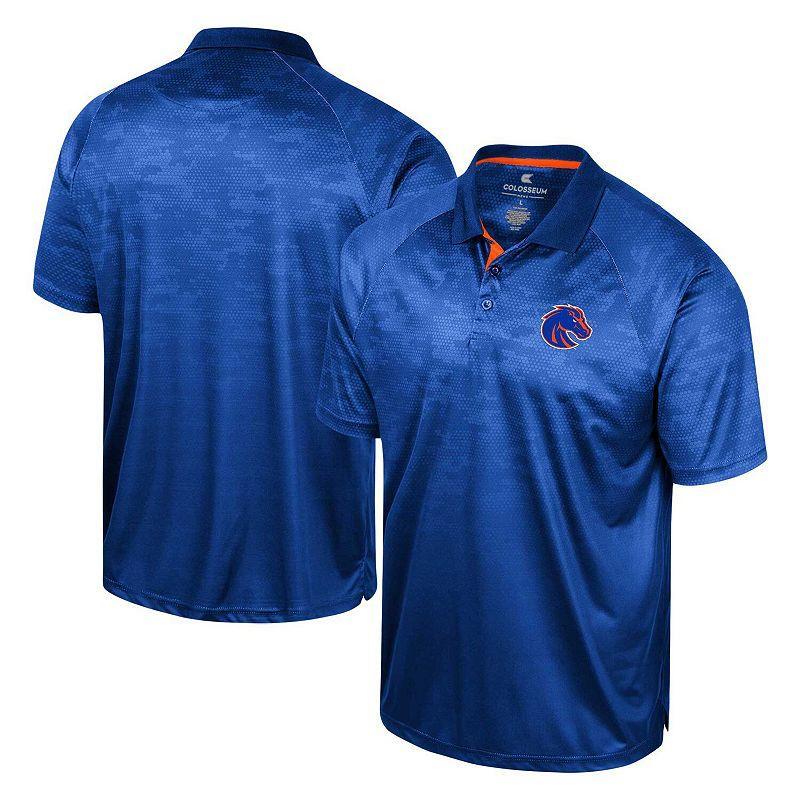 Men's Colosseum Royal Boise State Broncos Honeycomb Raglan Polo, Size: Medium, Blue Product Image