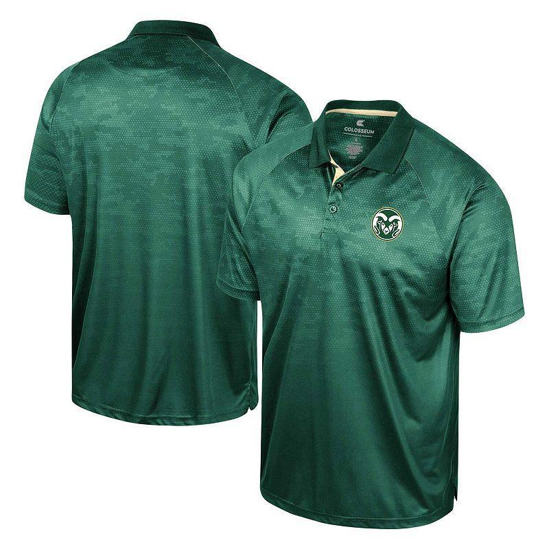 Men's Colosseum Green Colorado State Rams Honeycomb Raglan Polo, Size: 3XL Product Image
