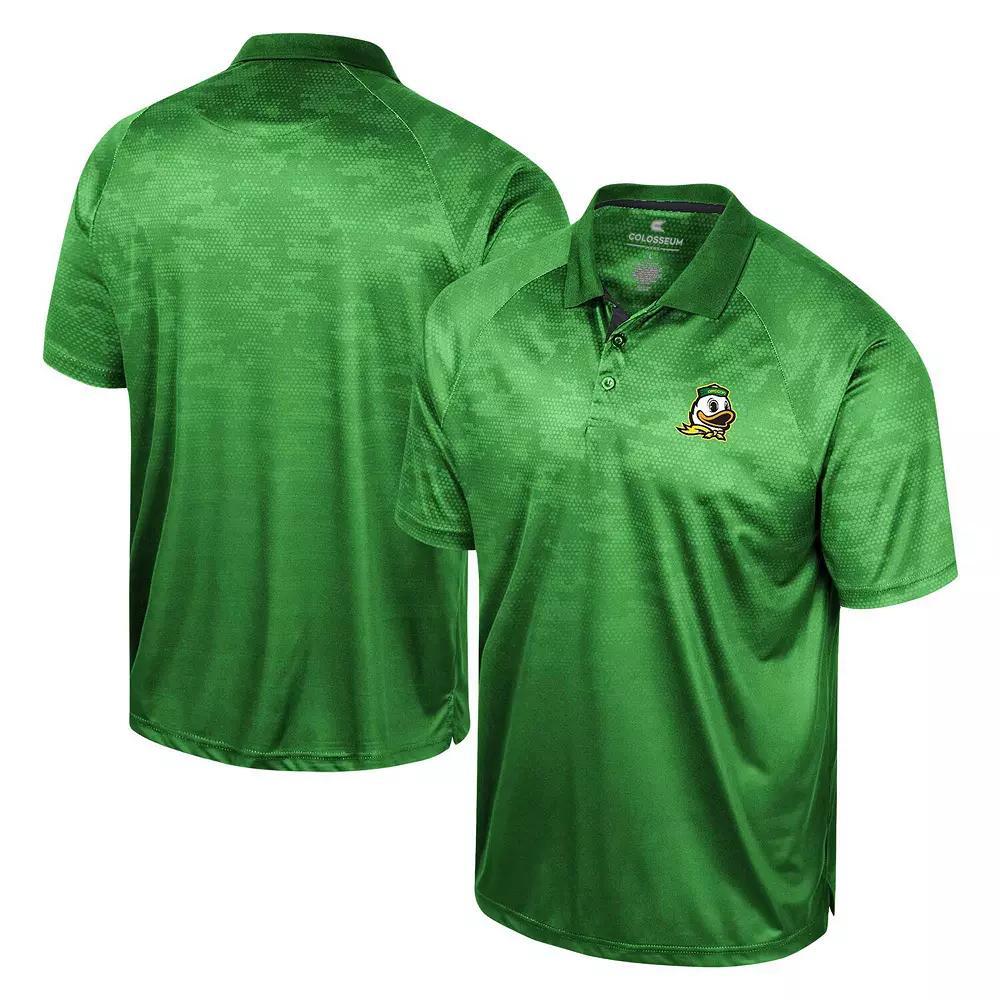 Men's Colosseum Green Oregon Ducks Honeycomb Raglan Polo, Size: Small Product Image