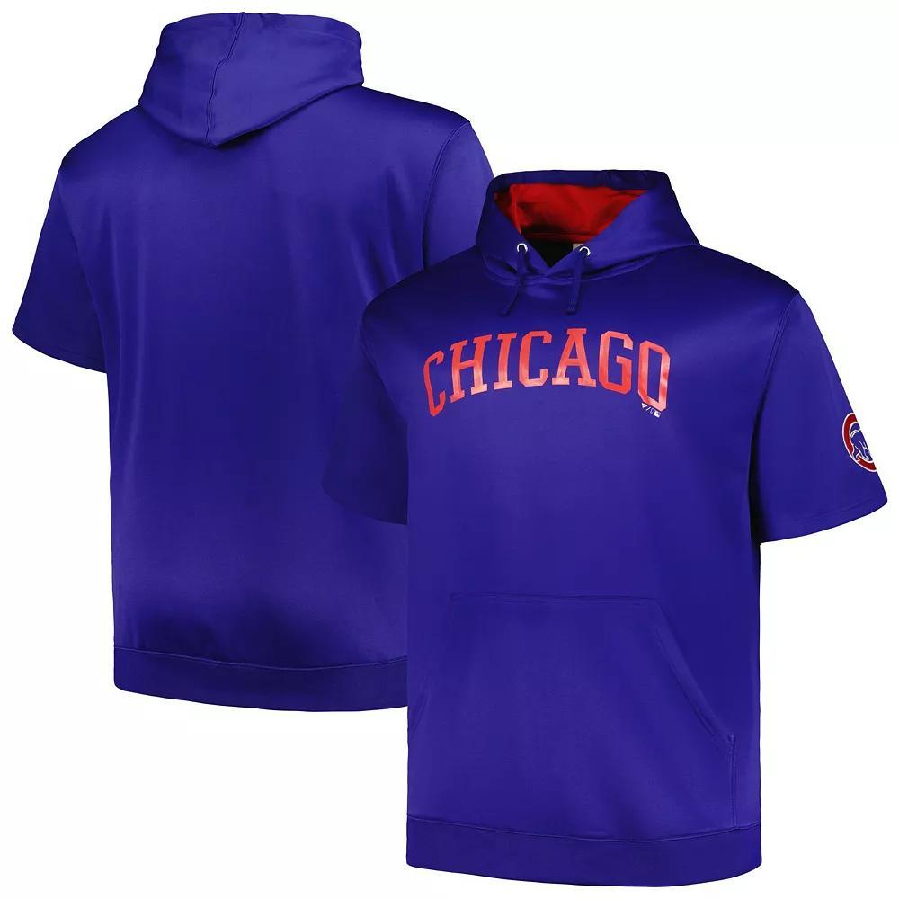 Men's Profile Royal Chicago Cubs Big & Tall Contrast Short Sleeve Pullover Hoodie, Size: 2XB, Blue Product Image
