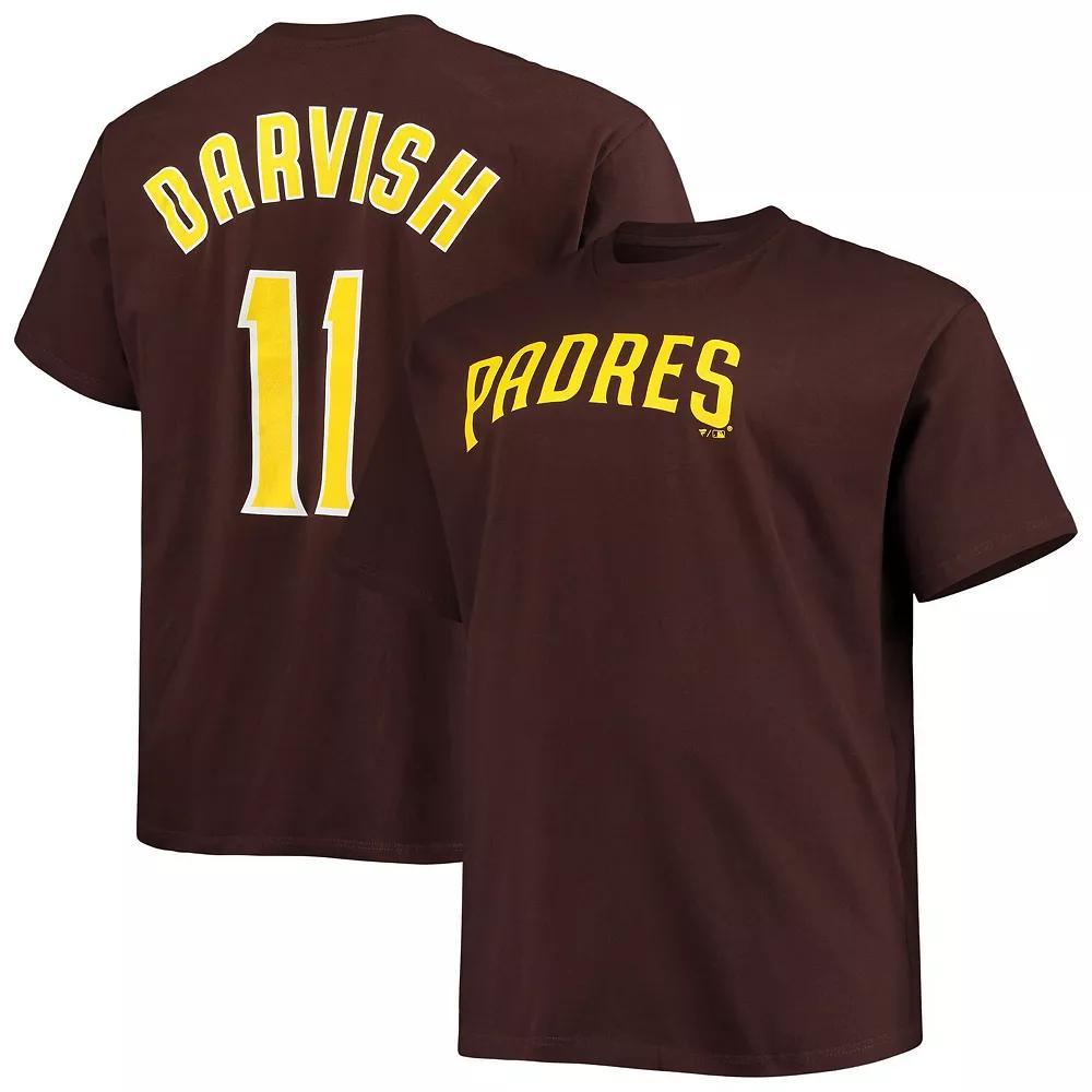 Men's Yu Darvish Brown San Diego Padres Big & Tall Name & Number T-Shirt, Size: 3XB Product Image