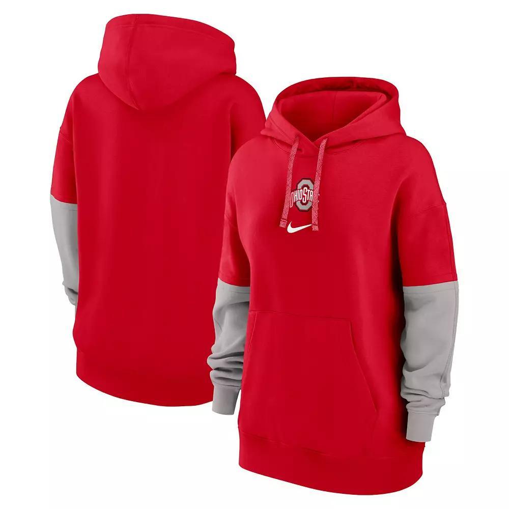 Women's Nike Scarlet Ohio State Buckeyes 2024 Sideline Essential Pullover Hoodie, Size: XL, Red Product Image