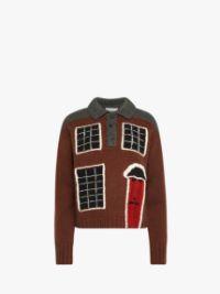 HOUSE' INTARSIA POLO SWEATER in brown | JW Anderson US  Product Image