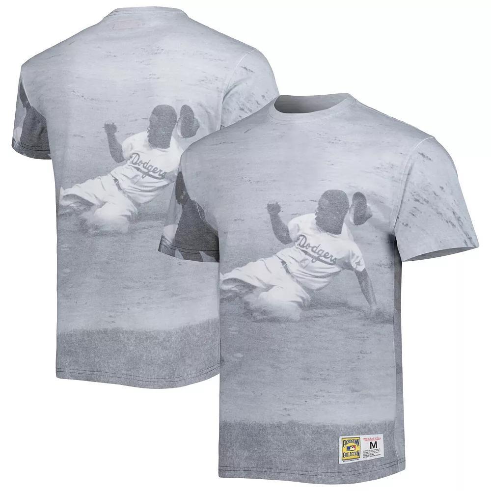 Men's Mitchell & Ness Jackie Robinson Brooklyn Dodgers Cooperstown Collection Highlight Player T-Shirt, Size: Small, Mlb White Product Image