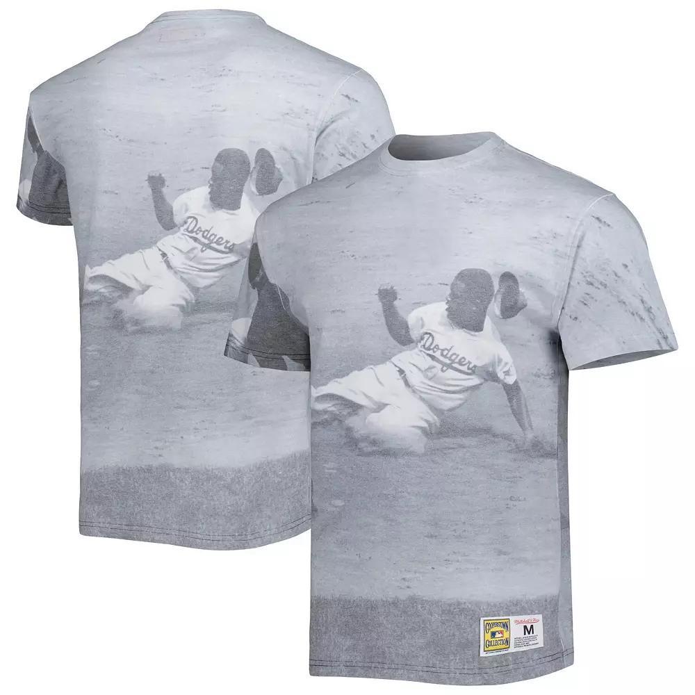 Men's Mitchell & Ness Jackie Robinson Brooklyn Dodgers Cooperstown Collection Highlight Player T-Shirt, Size: Small, Mlb White Product Image