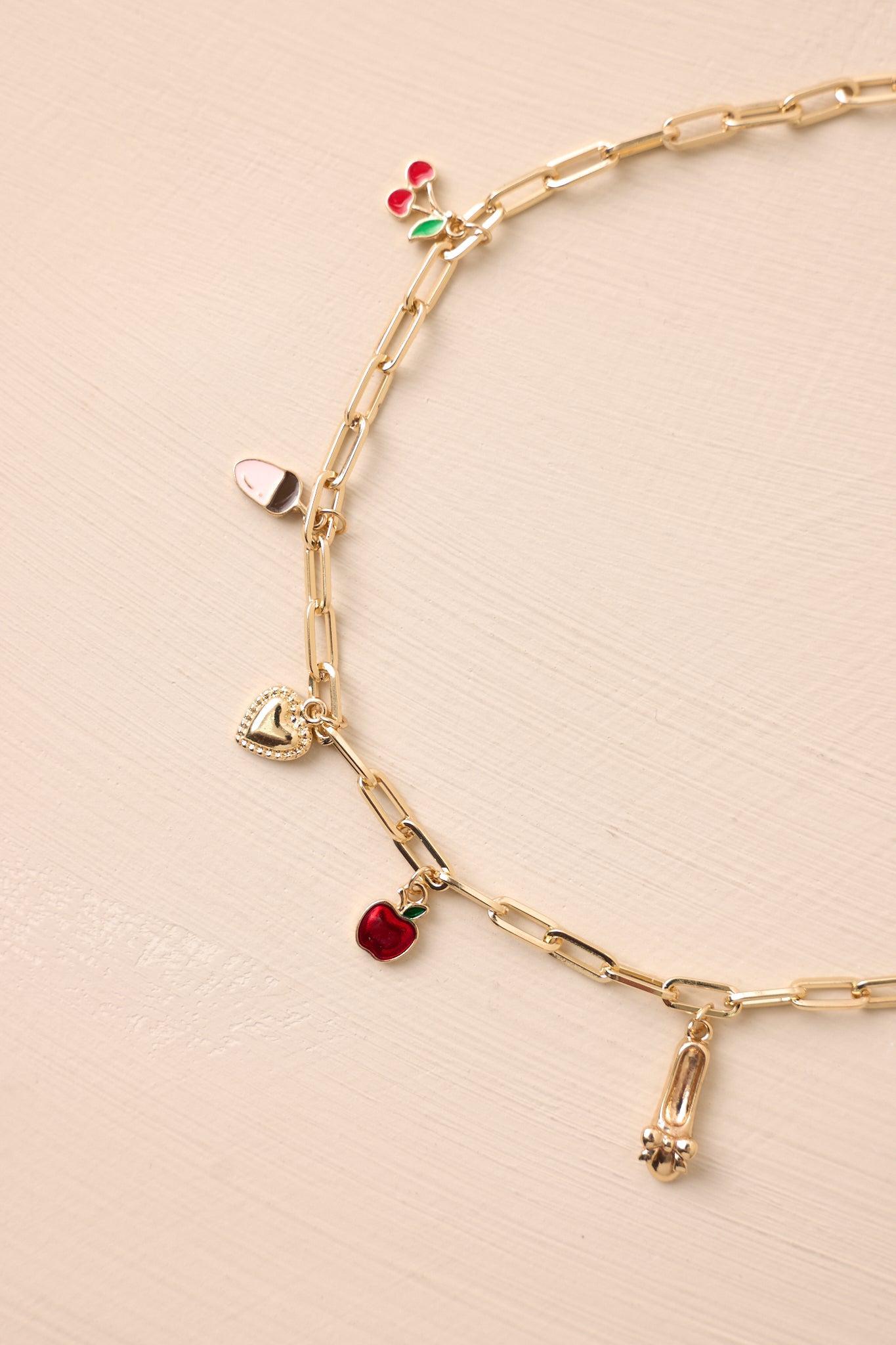 Not Today Gold Mixed Charm Necklace Product Image