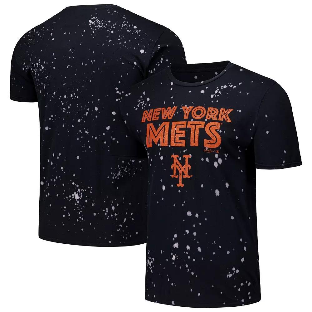 Men's Majestic Threads Black/White New York Mets Splatter T-Shirt, Size: 2XL Product Image