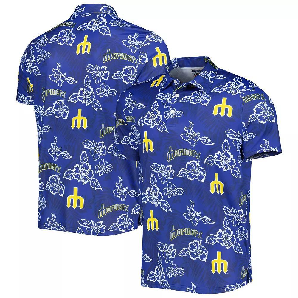 Men's Reyn Spooner Navy Seattle Mariners Cooperstown Collection Puamana Print Polo, Size: XL, Blue Product Image