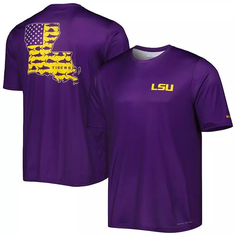 Columbia Men's Collegiate PFG Terminal Tackle Short Sleeve Shirt - LSU- Product Image